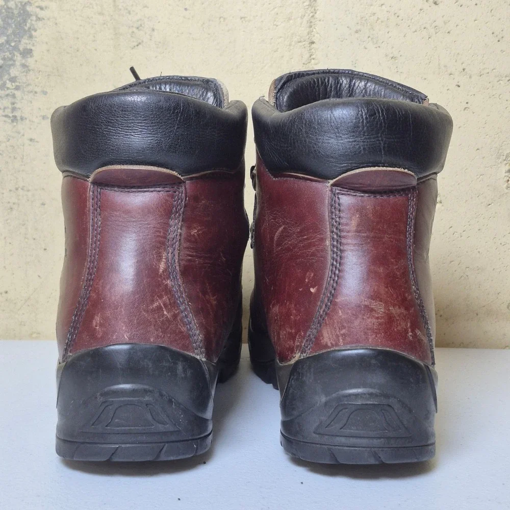 Scarpa Hiking Boots Mens 10 EU 43 Burgundy Leather Vintage Made in Italy